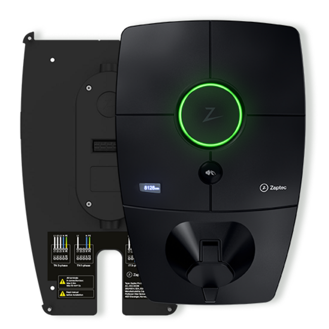 Zaptec Pro laadpaal tot 22 kW + Backplate